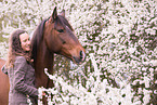 woman and Andalusian Horse