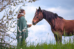 woman and Andalusian Horse