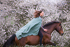 woman and Andalusian Horse