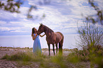 woman and Andalusian Horse