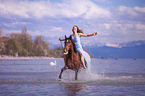 woman and Andalusian Horse