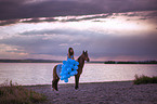 woman and Andalusian Horse