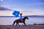 woman and Andalusian Horse
