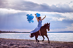 woman and Andalusian Horse