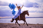 woman and Andalusian Horse