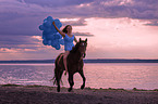 woman and Andalusian Horse