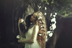 woman and Andalusian Horse