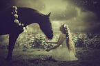 woman and Andalusian Horse
