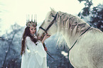 woman and Andalusian Horse