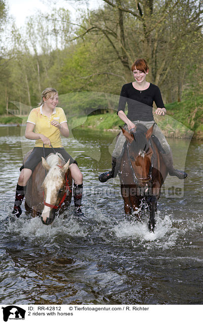 2 Reiter mit Pferd / 2 riders with horses / RR-42812