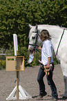 retrieving horse