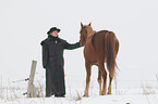 human and arabian horse