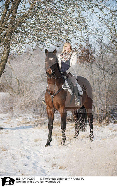 woman with bavarian warmblood / AP-10201