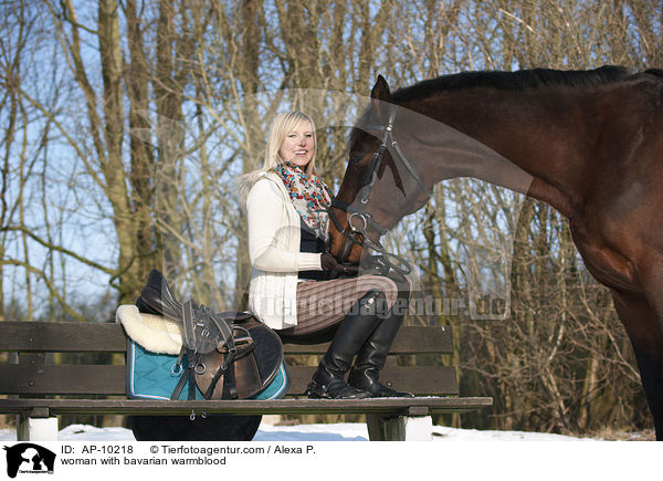 woman with bavarian warmblood / AP-10218