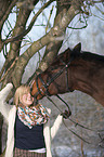 woman with bavarian warmblood