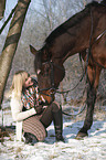 woman with bavarian warmblood