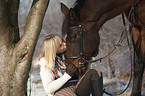 woman with bavarian warmblood