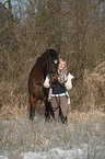 woman with bavarian warmblood