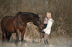 woman with bavarian warmblood