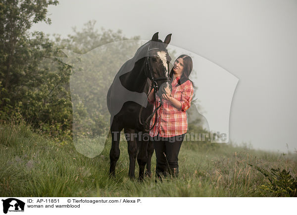 Frau und Brandenburger / woman and warmblood / AP-11851
