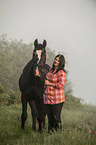 woman and warmblood