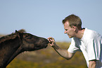 man with Dartmoor Hill Pony