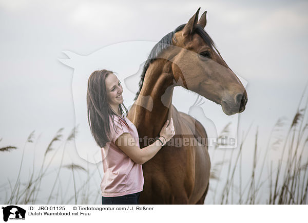 KWPN mit Frau / Dutch Warmblood mit Frau / JRO-01125