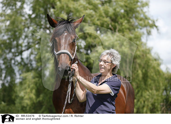 Frau und Englisches Vollblut / woman and english thoroughbred / RR-53476