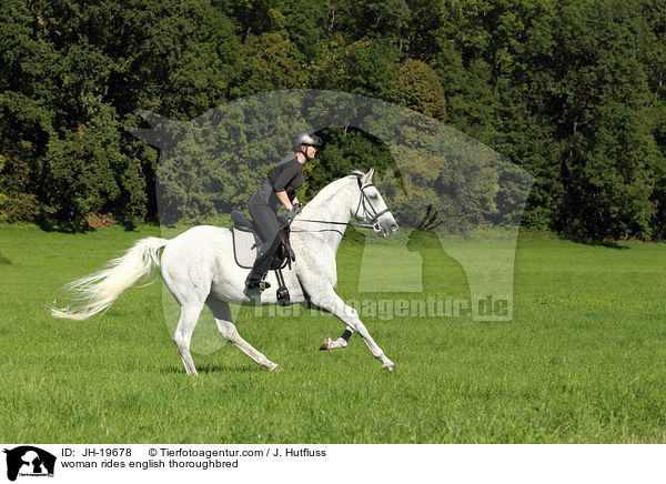 woman rides english thoroughbred / JH-19678