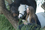 woman with 2 Horses