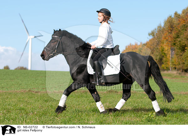 Mdchen reitet Fellpony / girl rides Fellpony / NS-02722