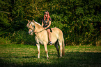 woman rides Fjordhorse