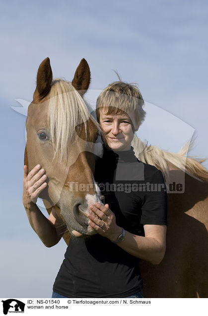 Frau und Freiberger / woman and horse / NS-01540