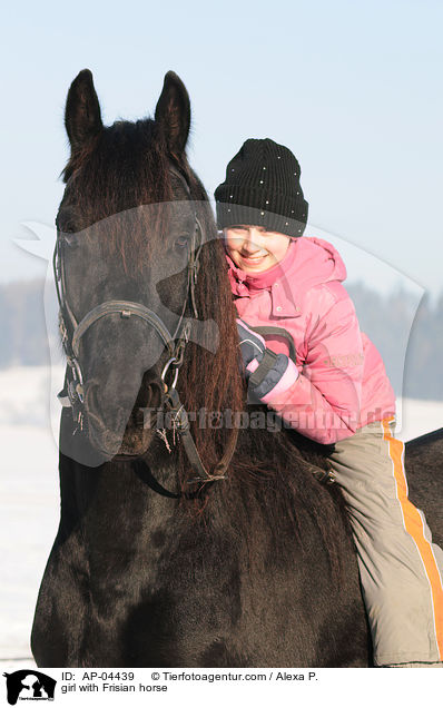 Mdchen mit Friesen / girl with Frisian horse / AP-04439