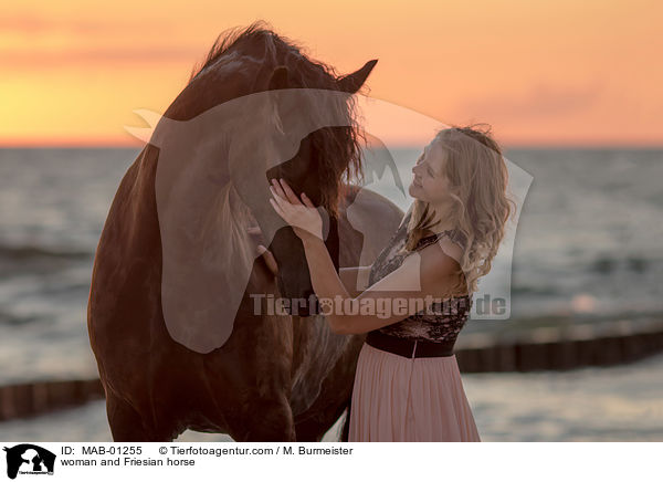 Frau und Friese / woman and Friesian horse / MAB-01255