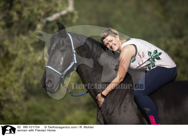 woman with Friesian Horse / RR-101704
