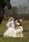 angel, friesian horse and dalmatian