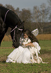 angel, friesian horse and dalmatian