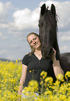 woman with Frisian Horse