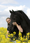 woman with Frisian Horse