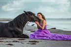 woman with fell pony