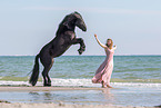 woman with fell pony