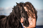 woman with fell pony