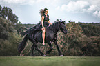 woman with fell pony