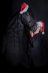 Friesian Horse with a woman