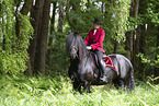 woman with Friesian horse