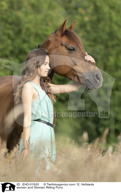 woman and German Riding Pony / EHO-01620