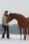 woman and pony