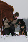 woman and pony