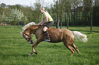 girl rides pony